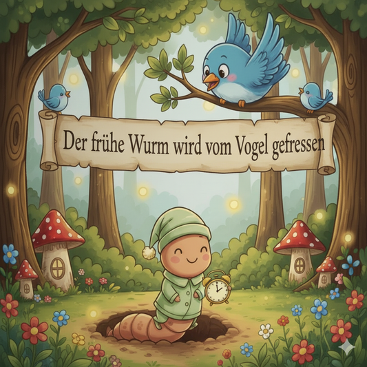 Tasse - Der frühe Wurm wird vom Vogel gefressen