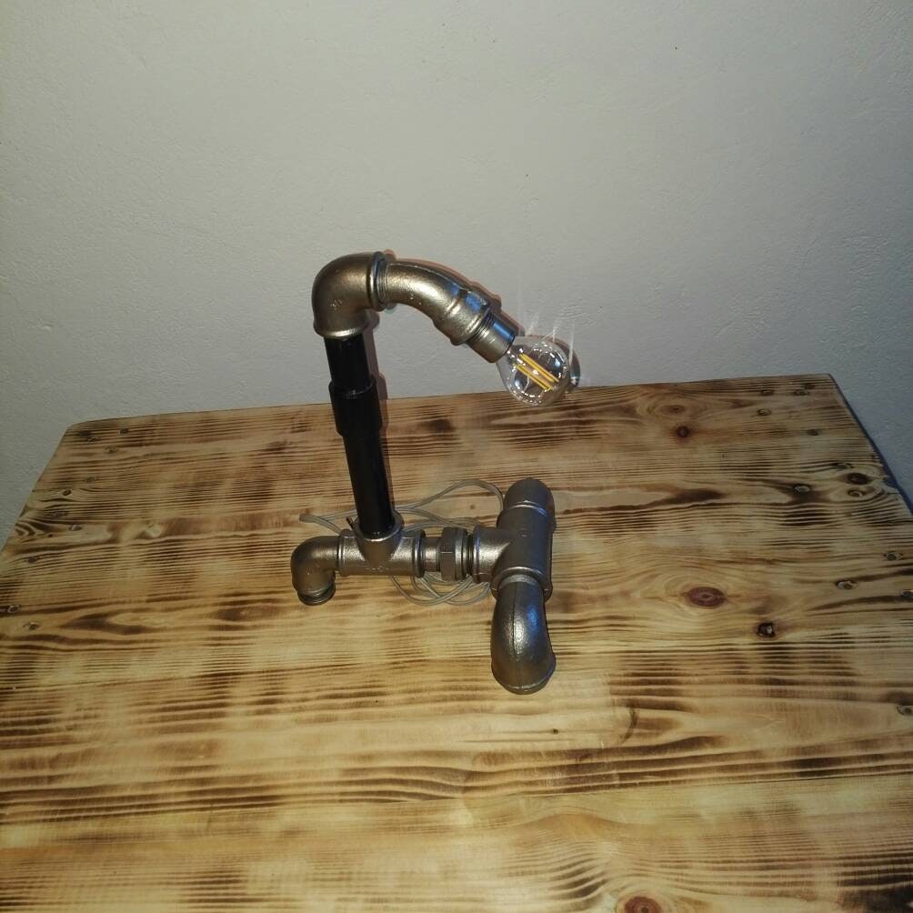 Tischlampe couchtisch Nachttisch Industry Design mit LED  kostenloser versand Steampunk pipe lamp free shipping